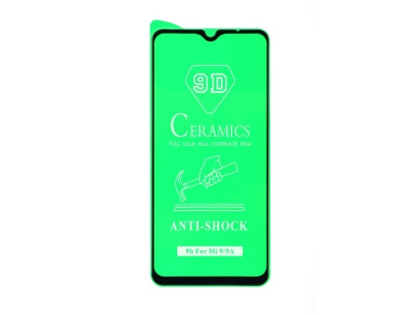 Защитное стекло керамическое для Xiaomi Redmi 9A/9C/10A (черный) (VIXION)