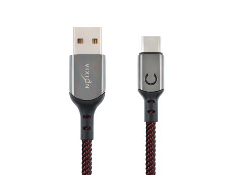 Кабель USB VIXION (K9c Ceramic) Type-C (1м) (черно/красный)