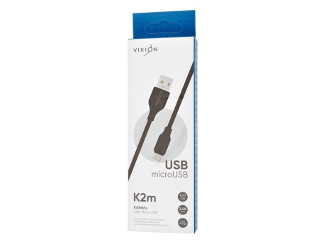 Кабель USB VIXION (K2m) microUSB (1м) (черный)