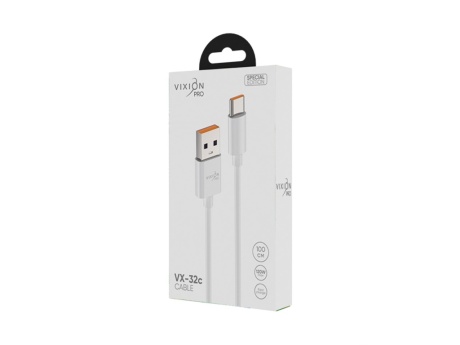 Кабель USB VIXION PRO SE (VX-32c) Power Delivery Type-C 120W (1м) (белый)
