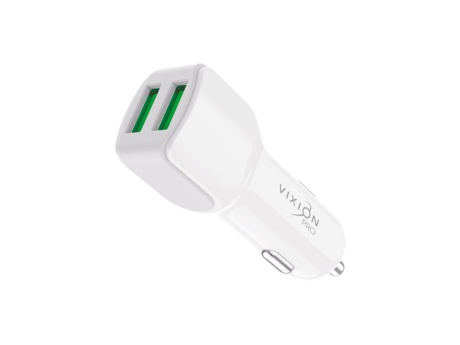 АЗУ VIXION PRO VU-22 (2-USB/2.1A) длинный блок (белый)