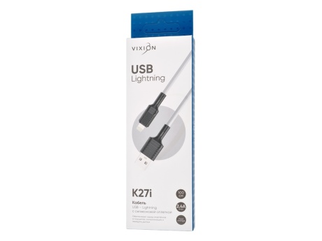 Кабель USB VIXION (K27i) для iPhone Lightning 8 pin (1м) (белый)