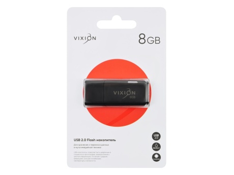 Накопитель USB Flash 08GB 2.0 VIXION Shark Eyes (черный)