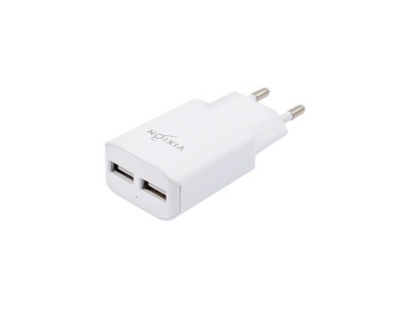 СЗУ VIXION L2c (2-USB/1.2A) + Type-C кабель 1м (белый)