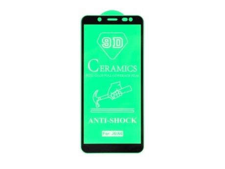 Защитное стекло керамическое для Samsung A600F/A530F/J600F Galaxy A6/A8/J6 (2018) (черный) (VIXION)