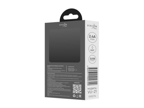 АЗУ VIXION PRO VU-21 (2-USB/2.4A) с LCD (черный)