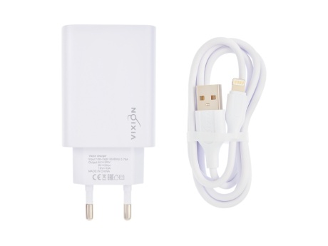 СЗУ VIXION H11i (1-USB) Quick Charger 3.0 + Lightning кабель 1м (белый)