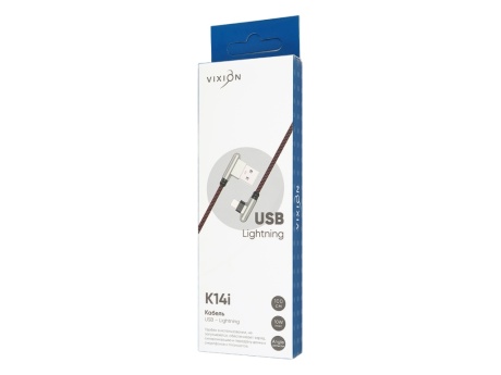 Кабель USB VIXION (K14i) для iPhone Lightning 8 pin (1м) (красный/золото)