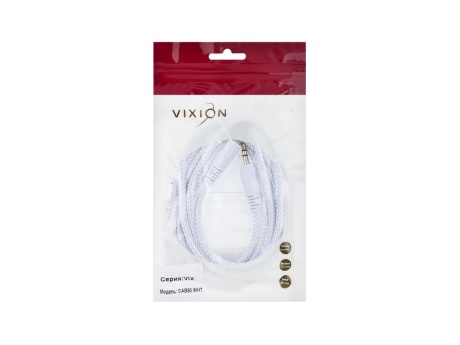 Кабель VIXION CAB50 AUX 3,5 (M) - AUX 3,5 (M) 1.5m (белый)