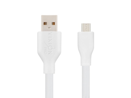 Кабель USB VIXION PRO (VX-02m) microUSB (1м) (белый)