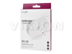 Беспроводное зарядное устройство VIXION WC-50, 15W (белый)