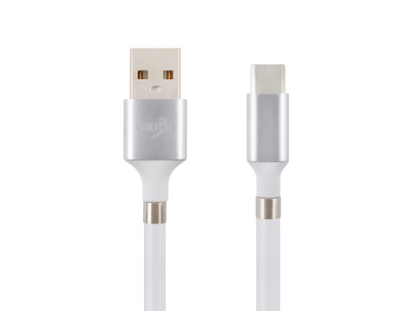 Кабель USB VIXION (K21c) самосворачиваемый Type-C (1м) (белый)