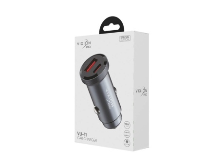 АЗУ VIXION PRO SE VU-11 (1-USB 18W/1-Type-C PD 20W) 20W max (серебро)