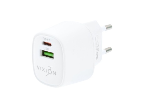 СЗУ VIXION H14 (1-USB 18W/1-Type-C PD 20W) 20W max (белый)