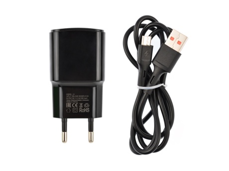 СЗУ VIXION L5m (1-USB/2.1A) + micro USB кабель 1м (черный)