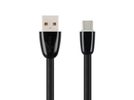 Кабель USB VIXION (K12c) Type-C (1м) силиконовый (черный)