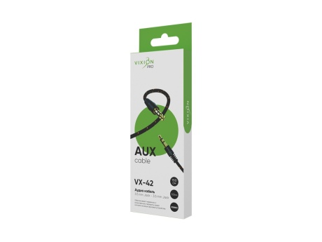 Кабель AUX VIXION PRO (VX-42) 2 x Jack 3,5 (M) (1.5м) (черный)