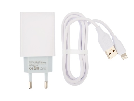 СЗУ VIXION L4i (1-USB/1A) + Lightning кабель 1м (белый)