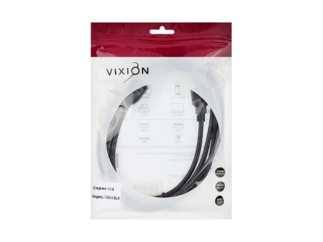 Удлинитель VIXION CAB43 USB 2.0 (M) - USB 2.0 (F) 1.5m (черный)
