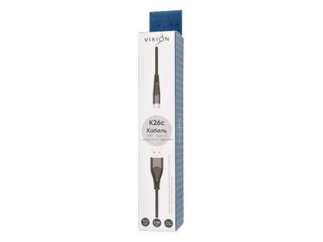Кабель USB VIXION (K26c) Type-C (1м) (черный)