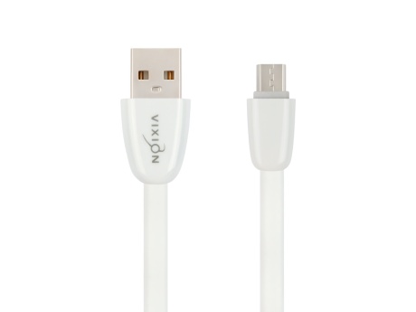 Кабель USB VIXION (K12m) microUSB (1м) силиконовый (белый)