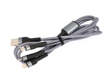 Кабель USB VIXION (K3) Lightning/micro/type-c (1.2м) (черный)