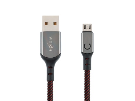 Кабель USB VIXION (K9m Ceramic) microUSB (1м) (черно/красный)