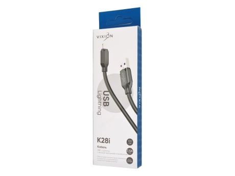 Кабель USB VIXION (K28i) 3,5A для iPhone Lightning 8 pin (1м) (черный)