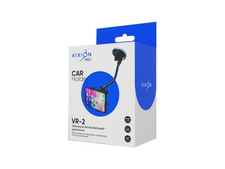 Авто-держатель VIXION PRO VR-2 с прищепкой на гибкой штанге (черный)
