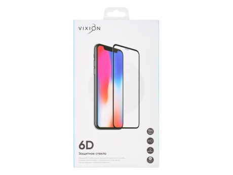 Защитное стекло 6D для iPhone 16 (черный) (VIXION)