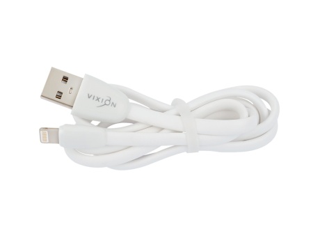 Кабель USB VIXION (K12i) для iPhone Lightning 8 pin (1м) силиконовый (белый)