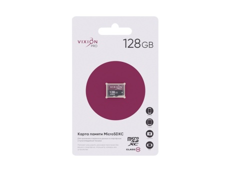 Карта памяти MicroSD 128GB VIXION PRO Class 10 без адаптера