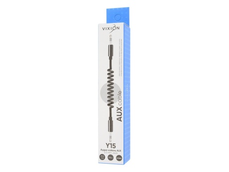 Кабель AUX VIXION (Y-15) 2 x Jack 3,5 (M) спираль (2м) (черный)