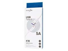 Кабель USB VIXION (K18c) Powerful 5A Type-C (1м) (белый)