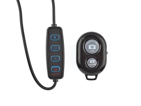 Кольцевая лампа VIXION X8 на штативе с держателем для смартфона и Bluetooth пультом 26см (черный)