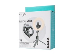 Кольцевая светодиодная селфи-лампа Vixion X5 с держателем для смартфона (черный)