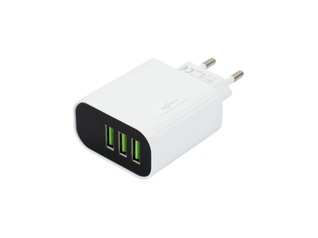 СЗУ VIXION L14 (3-USB/3.1A) с дисплеем (белый)