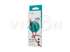 Кабель USB VIXION PRO (VX-26c) Type-C текстильный (1м) (красный)