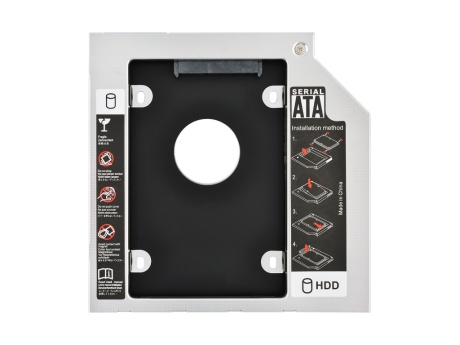 Адаптер VIXION (AD61) для HDD/SSD дисков 2.5" в отсек привода 9,5мм (серебро)