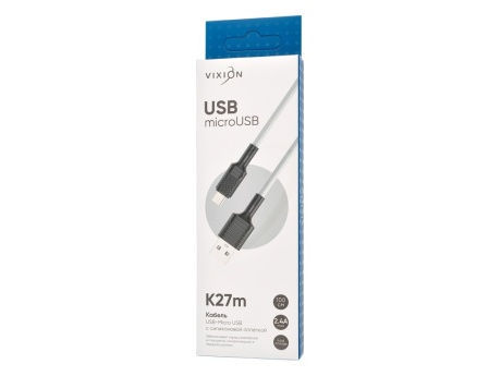Кабель USB VIXION (K27m) microUSB (1м) (белый)