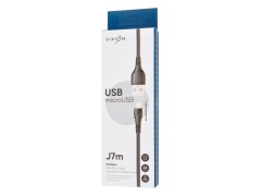 Кабель USB VIXION (J7m) microUSB длинный коннектор (1м) (черный)