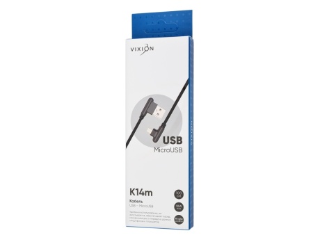 Кабель USB VIXION (K14m) microUSB (1м) (черный/графит)