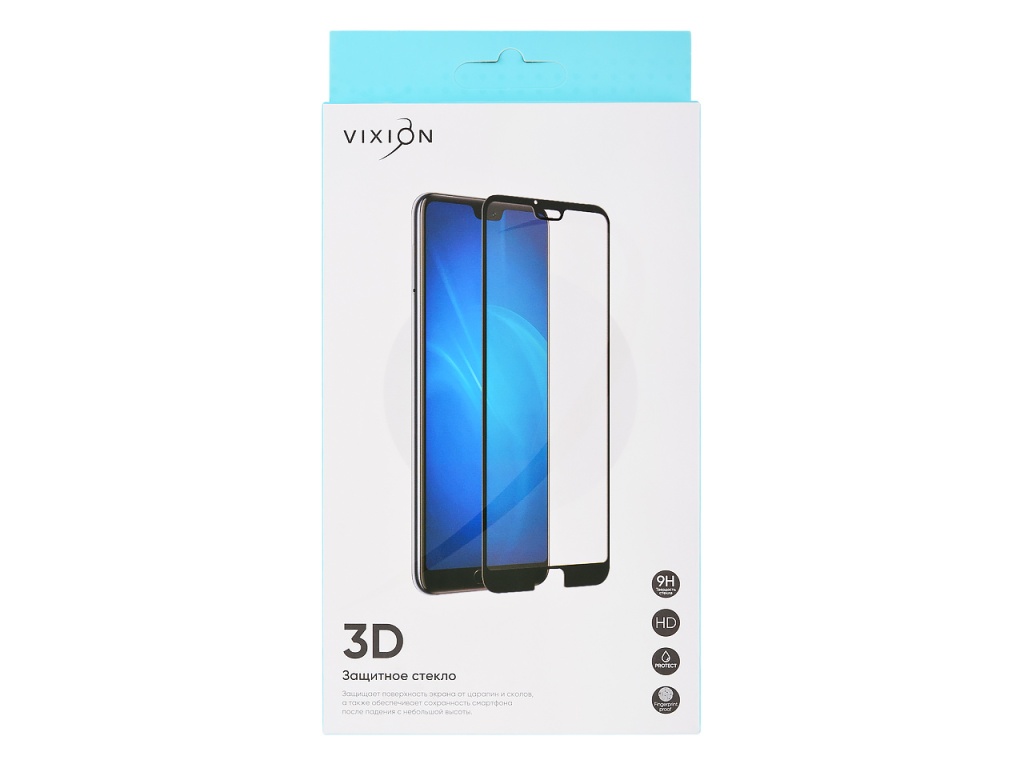 Защитное стекло 3D для Huawei Honor 8A/8A Pro/8A Prime/Y6 (2019)/Y6 Prime (2019) (черный) (VIXION)