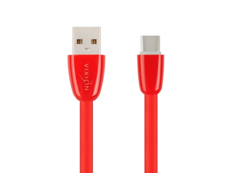 Кабель USB VIXION (K12c) Type-C (1м) силиконовый (красный)