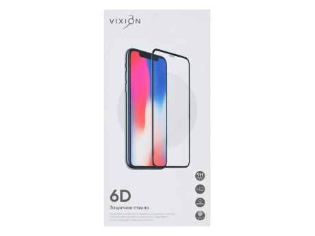 Защитное стекло 6D для iPhone 12/12 Pro (черный) (VIXION) (0)