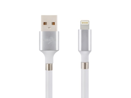 Кабель USB VIXION (K21i) самосворачиваемый для iPhone Lightning 8 pin (1м) (белый)