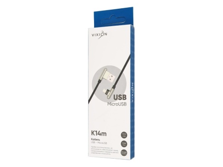 Кабель USB VIXION (K14m) microUSB (1м) (черный/золото)