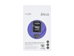 Карта памяти MicroSD 64GB VIXION Class 10 с SD адаптером