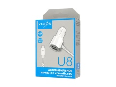 АЗУ VIXION U8 micro USB (2-USB/2.1A) (белый)