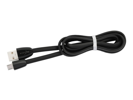 Кабель USB VIXION (K12m) microUSB (1м) силиконовый (черный)